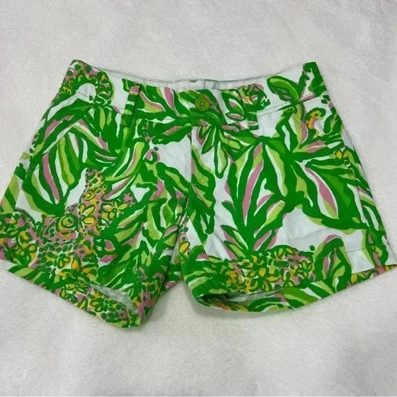 Lilly Pulitzer The Callahan Short Green‎ Printed Size 000 - Picture 1 of 9